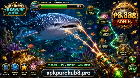 Large mechanical sea dragon crossing above the tiger-armored cannon in the APKPURE fishing scene